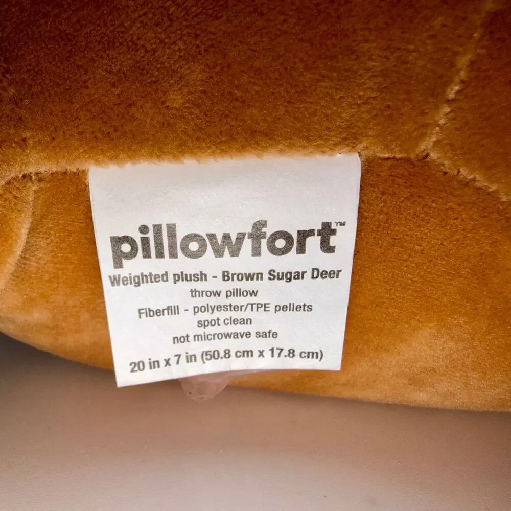 Pillowfort Brown Deer Weighted Plush Throw Pillow 20” Kids Sensory - Picture 3 of 4